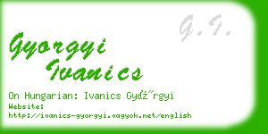 gyorgyi ivanics business card